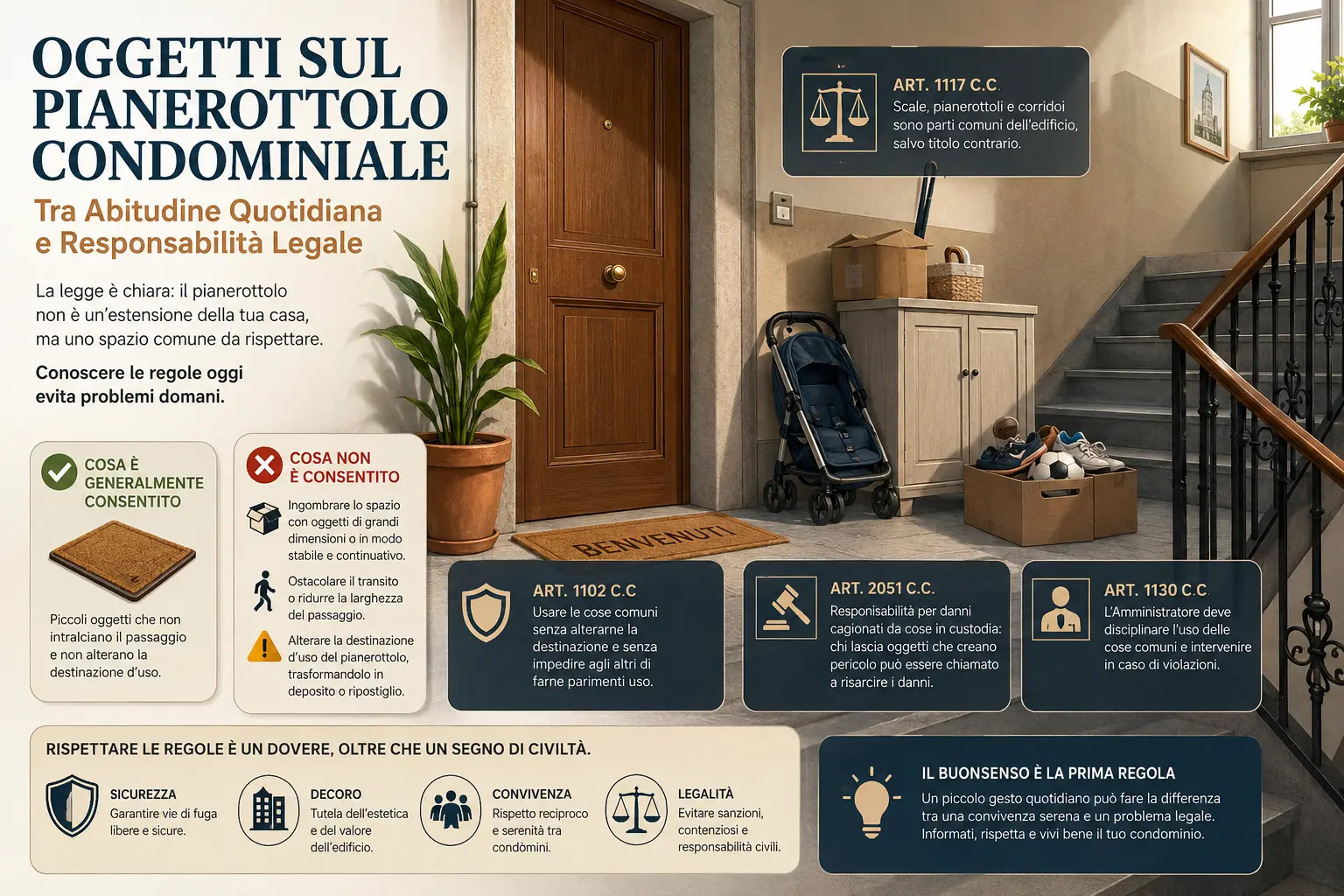 Oggetti sul Pianerottolo Condominiale 1 oggetti sul pianerottolo condominiale